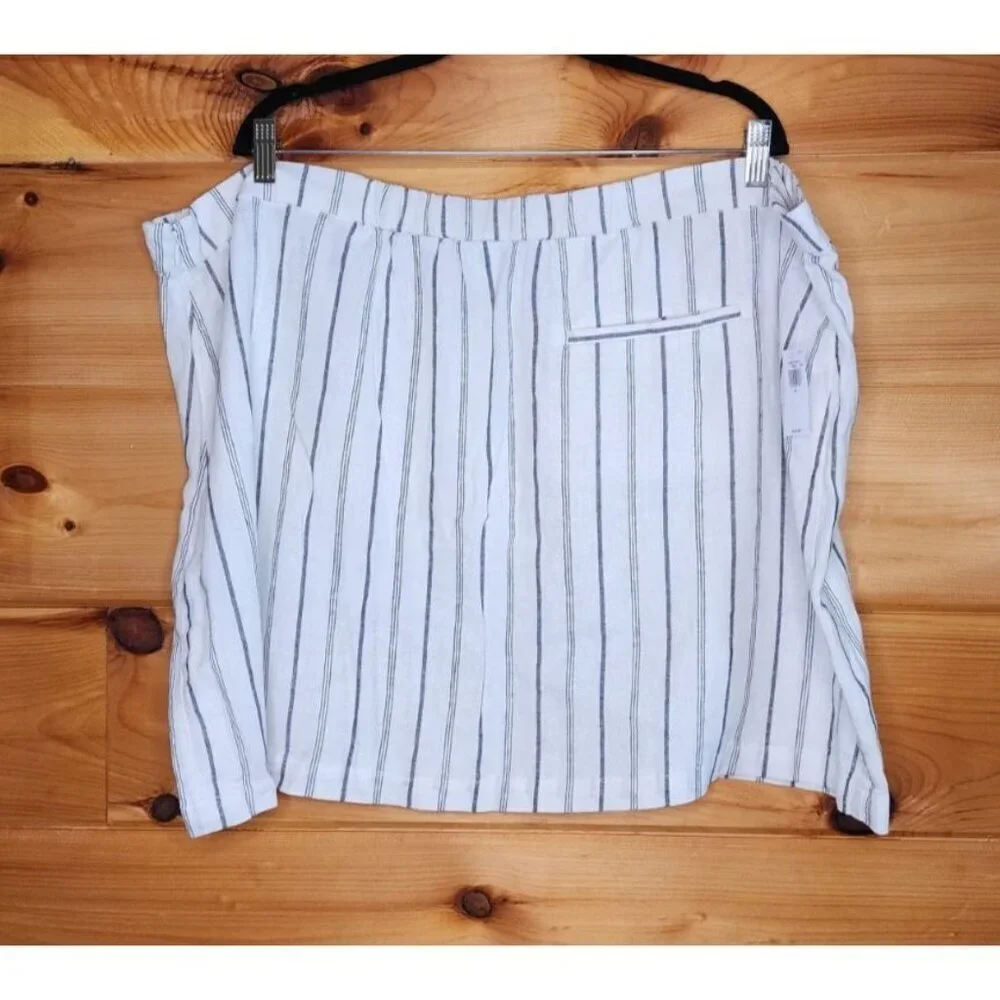 Old Navy Plus Size 3X Mini Skirt Linen Blind Skirt Stripped